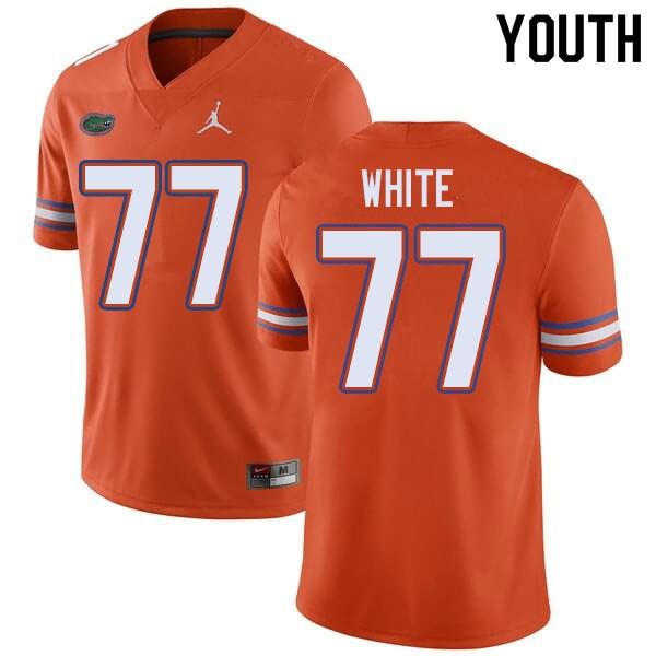 Youth NCAA Florida Gators Ethan White #77 Stitched Authentic Jordan Brand Orange College Football Jersey UON2065PL